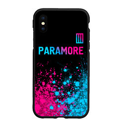 Чехол iPhone XS Max матовый Paramore - neon gradient: символ сверху