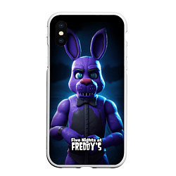 Чехол iPhone XS Max матовый Five Nights at Freddys Bonnie, цвет: 3D-белый