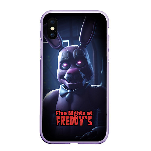 Чехол iPhone XS Max матовый Five Nights at Freddys Bonnie / 3D-Светло-сиреневый – фото 1