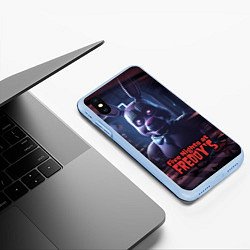 Чехол iPhone XS Max матовый Five Nights at Freddys Bonnie, цвет: 3D-голубой — фото 2