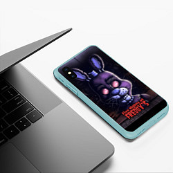 Чехол iPhone XS Max матовый Five Nights at Freddys Bonnie, цвет: 3D-мятный — фото 2