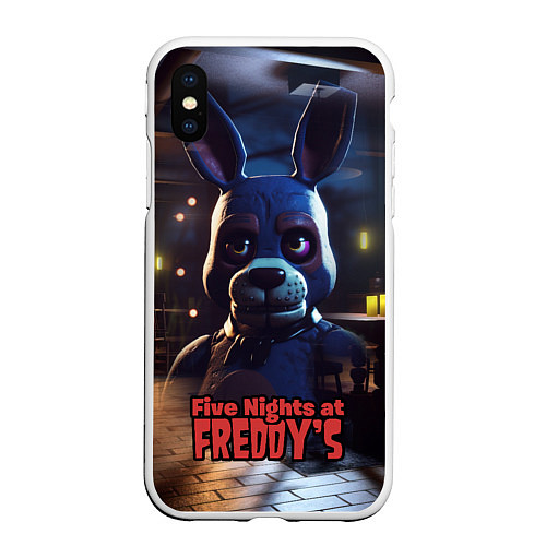 Чехол iPhone XS Max матовый Five Nights at Freddys Bonnie / 3D-Белый – фото 1