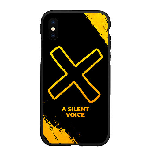 Чехол iPhone XS Max матовый A Silent Voice - gold gradient / 3D-Черный – фото 1