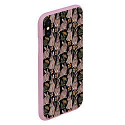 Чехол iPhone XS Max матовый Зайцы и пижма, цвет: 3D-розовый — фото 2