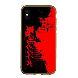 Чехол iPhone XS Max матовый Группировка Вальхалла - Tokyo revengers, цвет: 3D-коричневый