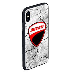 Чехол iPhone XS Max матовый Ducati - потресканная земля, цвет: 3D-черный — фото 2