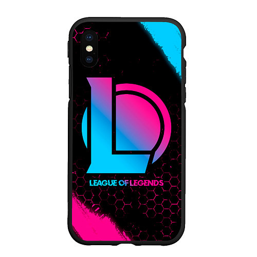 Чехол iPhone XS Max матовый League of Legends - neon gradient / 3D-Черный – фото 1