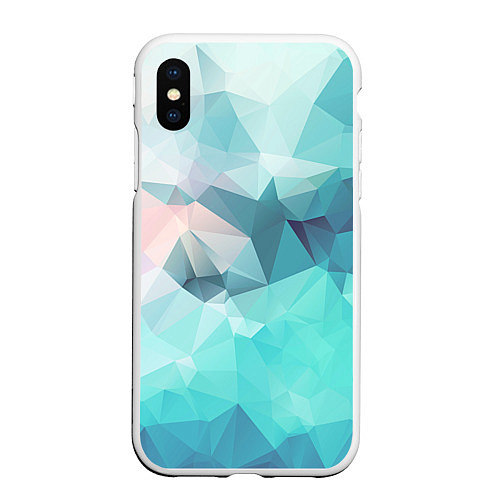 Чехол iPhone XS Max матовый Небо из геометрических кристаллов / 3D-Белый – фото 1
