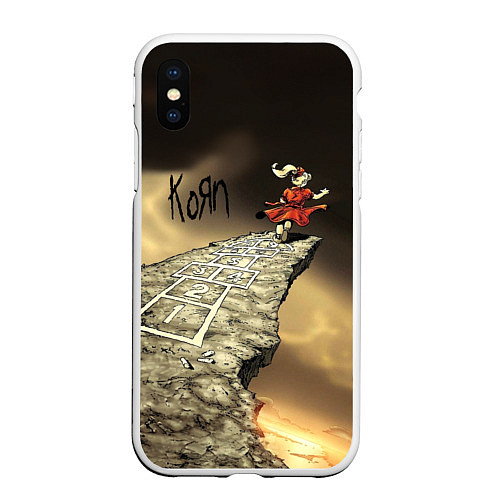 Чехол iPhone XS Max матовый Korn обложка альбома Follow the Leader / 3D-Белый – фото 1