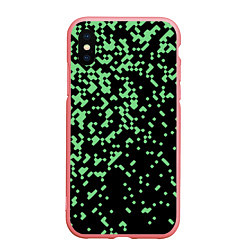 Чехол iPhone XS Max матовый Green pixel, цвет: 3D-баблгам