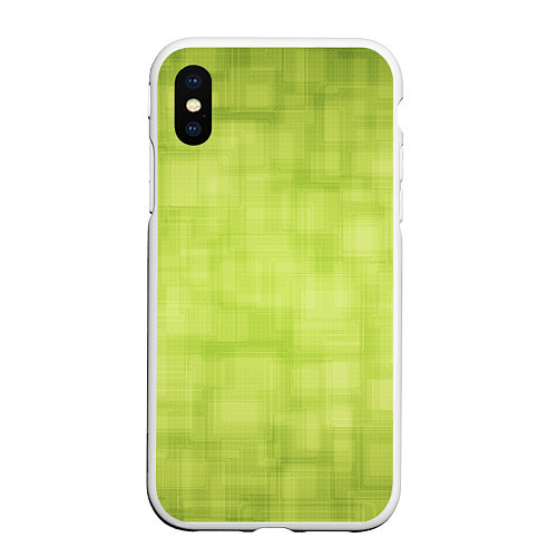 Чехол iPhone XS Max матовый Green and square / 3D-Белый – фото 1