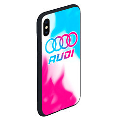 Чехол iPhone XS Max матовый Audi neon gradient style, цвет: 3D-черный — фото 2