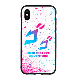 Чехол iPhone XS Max матовый JoJo Bizarre Adventure neon gradient style, цвет: 3D-черный