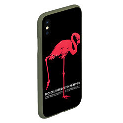 Чехол iPhone XS Max матовый Фламинго - Мюнхен, цвет: 3D-темно-зеленый — фото 2