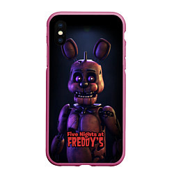 Чехол iPhone XS Max матовый Five Nights at Freddys Bonnie, цвет: 3D-малиновый