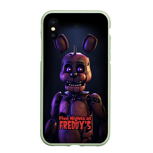 Чехол iPhone XS Max матовый Five Nights at Freddys Bonnie / 3D-Салатовый – фото 1