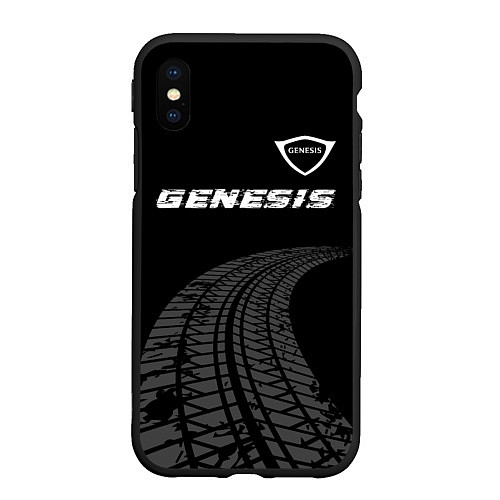 Чехол iPhone XS Max матовый Genesis speed на темном фоне со следами шин: симво / 3D-Черный – фото 1