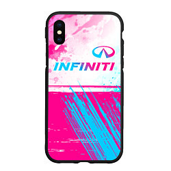 Чехол iPhone XS Max матовый Infiniti neon gradient style: символ сверху, цвет: 3D-черный