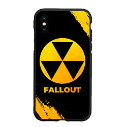 Чехол iPhone XS Max матовый Fallout - gold gradient