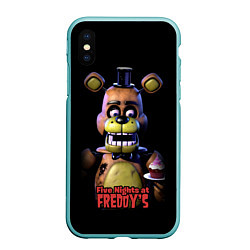 Чехол iPhone XS Max матовый Five Nights at Freddy, цвет: 3D-мятный