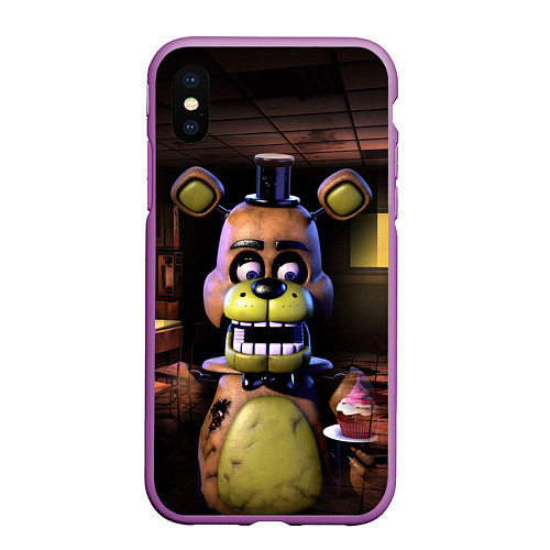 Чехол iPhone XS Max матовый Five Nights at Freddy / 3D-Фиолетовый – фото 1