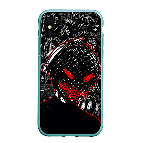 Чехол iPhone XS Max матовый Токийский гуль - Dead inside mood / 3D-Мятный – фото 1