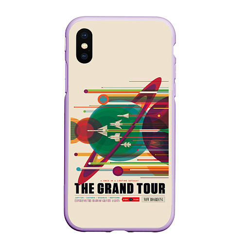 Чехол iPhone XS Max матовый Гранд тур - Наса / 3D-Сиреневый – фото 1