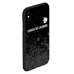 Чехол iPhone XS Max матовый League of Legends glitch на темном фоне: символ св, цвет: 3D-черный — фото 2