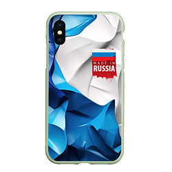 Чехол iPhone XS Max матовый Made in Russia, цвет: 3D-салатовый