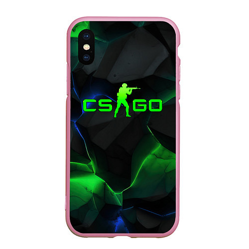 Чехол iPhone XS Max матовый CS GO dark green / 3D-Розовый – фото 1