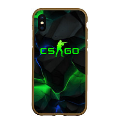 Чехол iPhone XS Max матовый CS GO dark green, цвет: 3D-коричневый