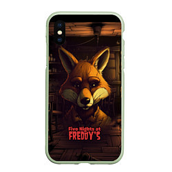 Чехол iPhone XS Max матовый Five Nights at Freddys Mangle, цвет: 3D-салатовый