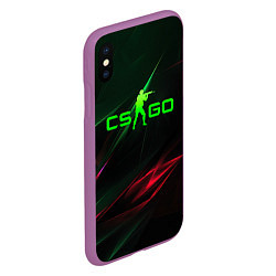Чехол iPhone XS Max матовый CSGO green logo, цвет: 3D-фиолетовый — фото 2