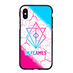 Чехол iPhone XS Max матовый In Flames neon gradient style, цвет: 3D-черный
