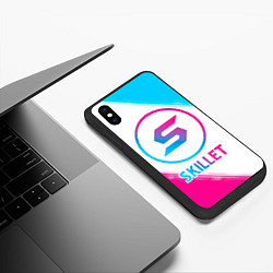 Чехол iPhone XS Max матовый Skillet neon gradient style, цвет: 3D-черный — фото 2