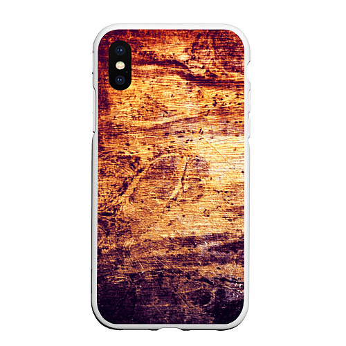 Чехол iPhone XS Max матовый Текстура- Grunge yellow / 3D-Белый – фото 1