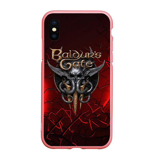Чехол iPhone XS Max матовый Baldurs Gate 3 logo red / 3D-Баблгам – фото 1