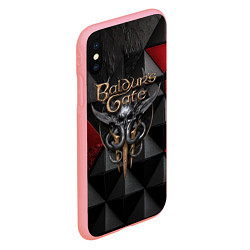 Чехол iPhone XS Max матовый Baldurs Gate 3 logo red black, цвет: 3D-баблгам — фото 2