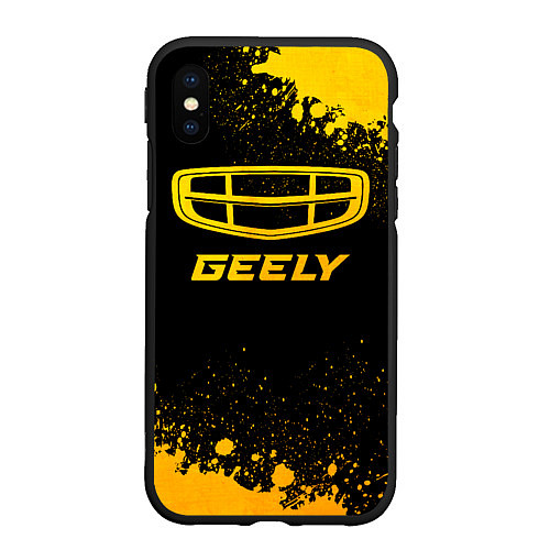 Чехол iPhone XS Max матовый Geely - gold gradient / 3D-Черный – фото 1