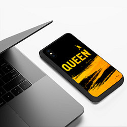 Чехол iPhone XS Max матовый Queen - gold gradient: символ сверху, цвет: 3D-черный — фото 2