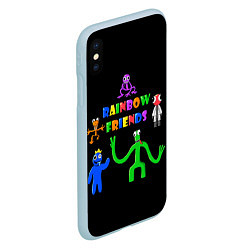 Чехол iPhone XS Max матовый Rainbow friends characters, цвет: 3D-голубой — фото 2