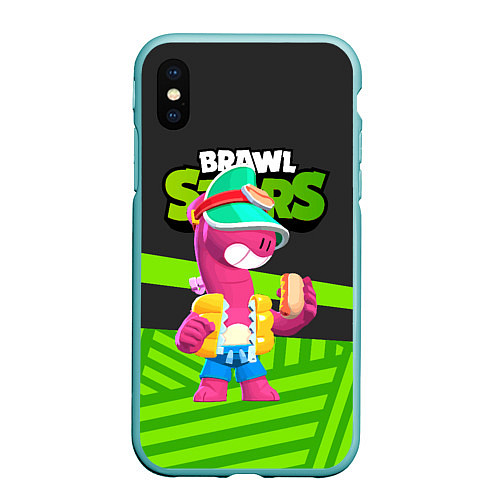 Чехол iPhone XS Max матовый Doug Brawl stars green black / 3D-Мятный – фото 1