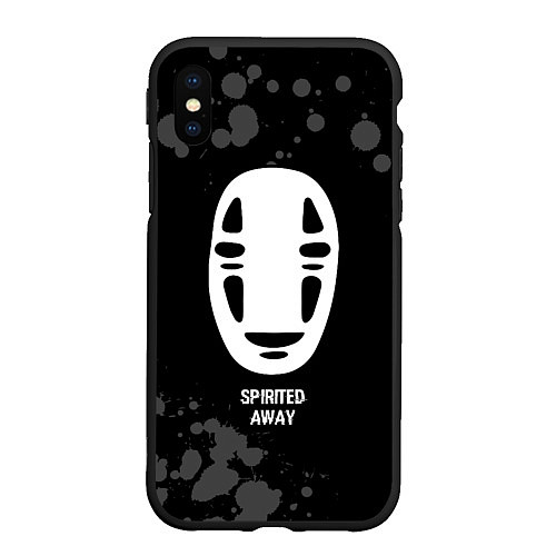 Чехол iPhone XS Max матовый Spirited Away glitch на темном фоне / 3D-Черный – фото 1