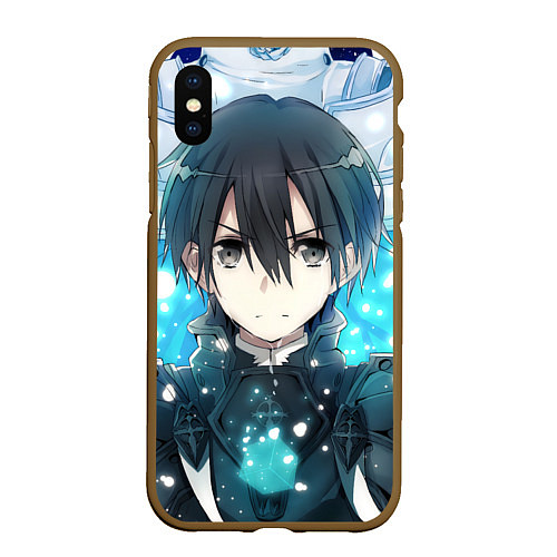 Чехол iPhone XS Max матовый Sword Art Online Кадзуто Киригая / 3D-Коричневый – фото 1