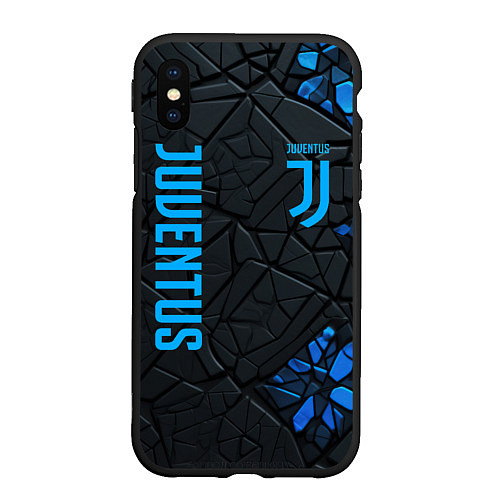 Чехол iPhone XS Max матовый Juventus logo / 3D-Черный – фото 1