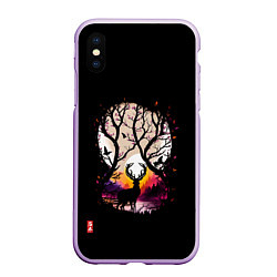 Чехол iPhone XS Max матовый Лесной король ночью
