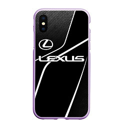 Чехол iPhone XS Max матовый Lexus - white line, цвет: 3D-сиреневый