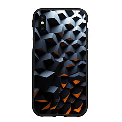 Чехол iPhone XS Max матовый Объемные углы, цвет: 3D-черный