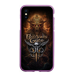 Чехол iPhone XS Max матовый Baldurs Gate 3 demon, цвет: 3D-фиолетовый