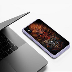 Чехол iPhone XS Max матовый Baldurs Gate 3 logo demon, цвет: 3D-светло-сиреневый — фото 2